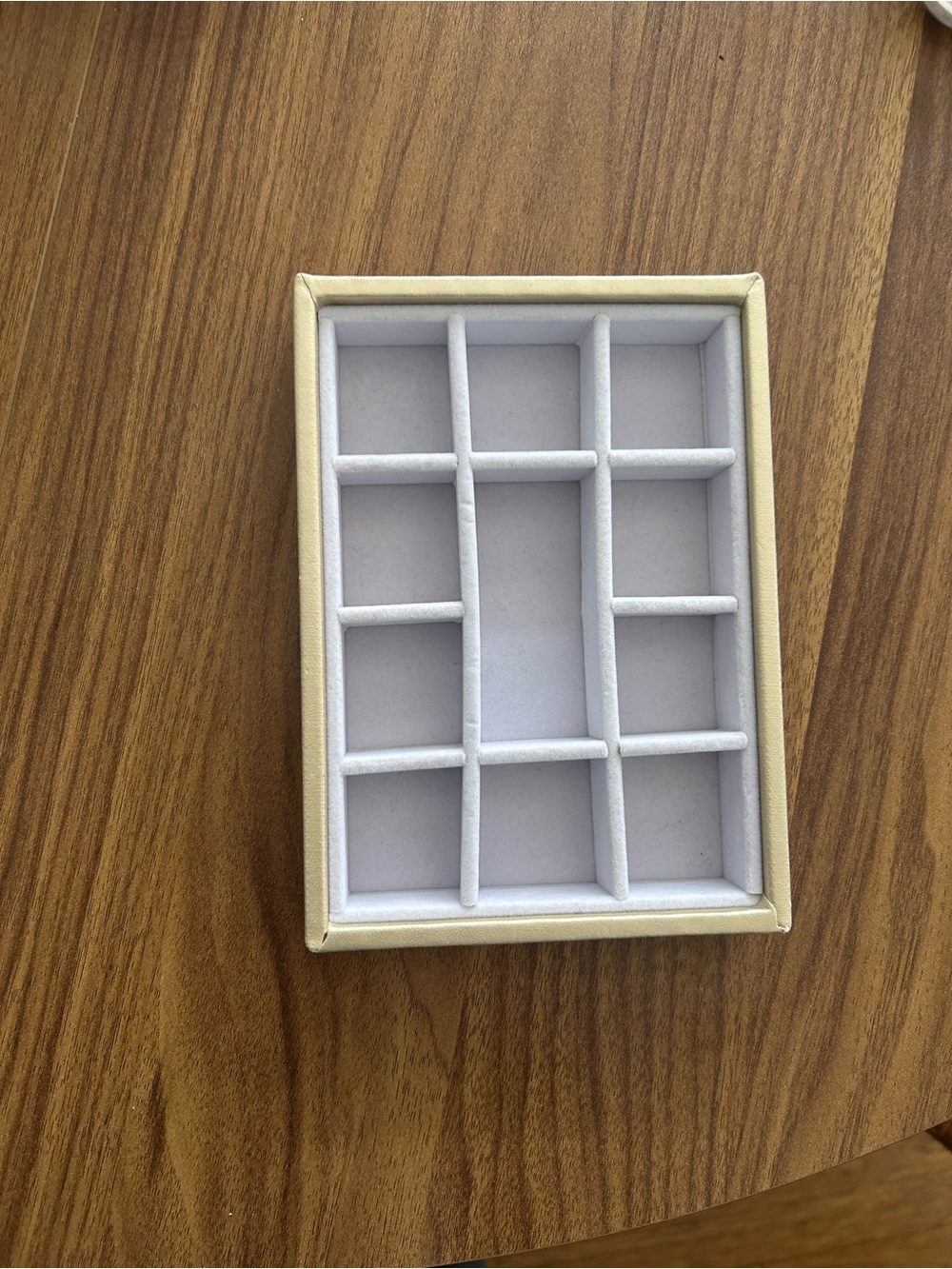 Gold and White 12-Compartment Jewelry Organizer Tray